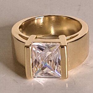 Gold-Filled Band with Princess Cut Zirconia, Size 6